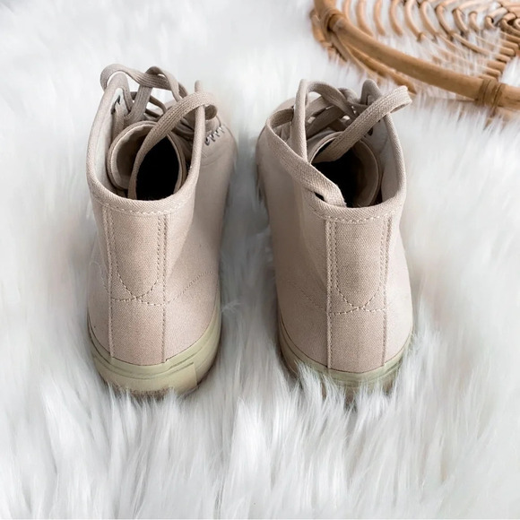 Vagabond Teddie Khaki Trainers High Top Sneakers Lace Up Beige Tan Platform - Picture 10 of 16